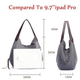 Women's Canvas Three Layer Tote Bag Casual Vintage Handbag