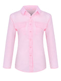 Women's Fashion Long Sleeve Button Up Blouses
