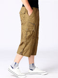 Men's Large Size Outdoor Camouflage Thin Cropped Pants