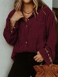 Women's Solid Color Simple Style Long-Sleeved Blouse