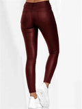 Sexy Slim Fit High Rise Button Closure Pants for Women
