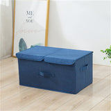 Foldable Storage Box With Double Lids And Compartments