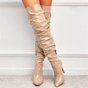 Women's Sexy High Heels Pointed Toe Knee Boots for Party