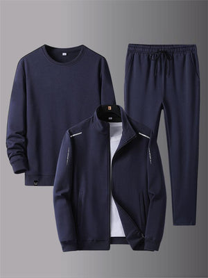 Workout Comfy Plain Long Sleeved Jackets+Pants+Shirts