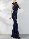 Elegant Mermaid Beaded Evening Gown for Dinner