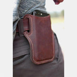 Men's Vintage Leather Waist Holster Phone Bag