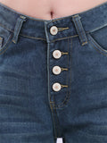 New Stylish High Waist Loose Full Length Wide Leg Denim Pants