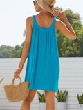 Sexy Ladies U Neck Sleeveless Flowy Pool Party Dress