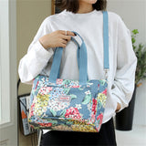 Beautiful Floral Print Nylon Waterproof Casual Lady Travel Shoulder Bag