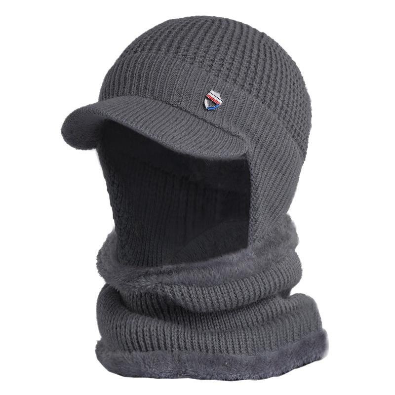 Winter Cozy Outdoor Warm Knitted Brim Cap with Ear Flaps