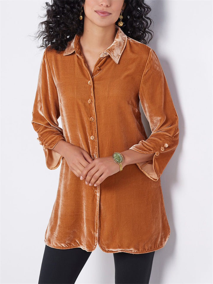 Gorgeous Velvet Mid Length Blouses for Women