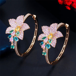 Popular Exquisite Classy Floral Drop Earrings For Women