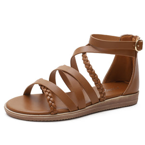 Women's Bohemian Woven Flat Roman Sandals for Summer