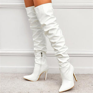 Women's Sexy High Heels Pointed Toe Knee Boots for Party