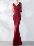 Gorgeous Fitted Waist Mermaid Maxi Vintage Evening Gowns