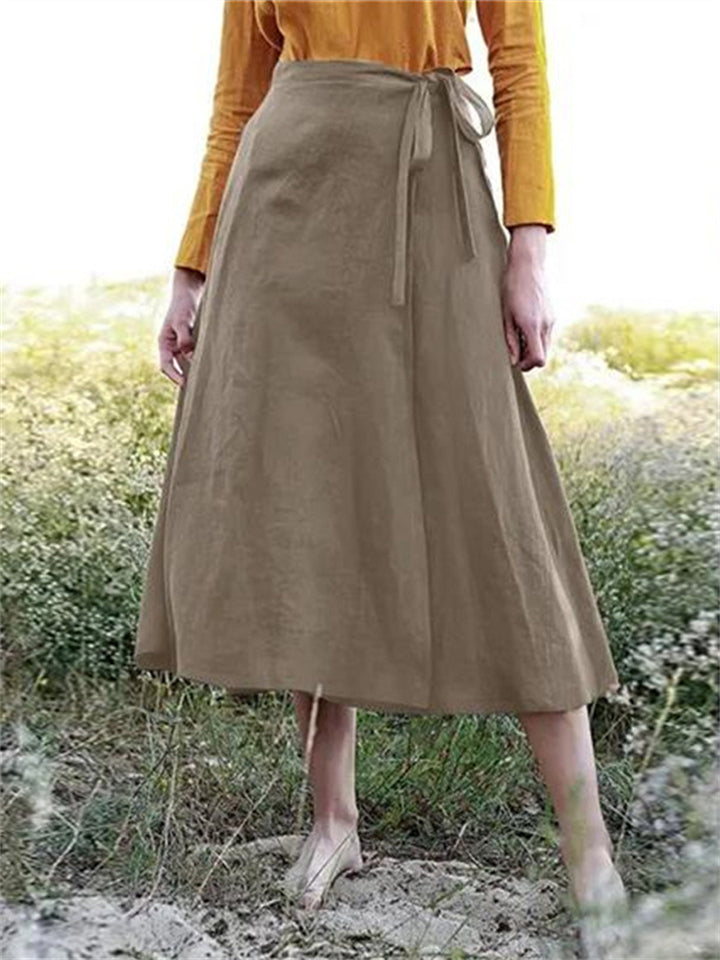 Women's Midsummer Vintage Lace-up Flared Skirts