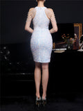 Graceful Shiny Sequins Slim Halter-Neck Sleeveless Party Dresses