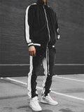 Men's Comfy 2-Piece Zip Up Velvet Tracksuit Sets for Autumn Winter