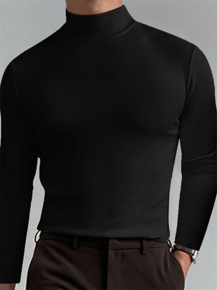 Men's Casual High Collar Elastic Comfort Base Shirts