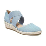 Fashion Cross Strap Wedge Heel Espadrilles Sandals for Women