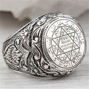 Mysterious Alloy Pentagram Astronomical Unisex  Ornament Ring