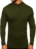 Men's Simple Style Half High Collar Long Sleeve Bottoming Shirt