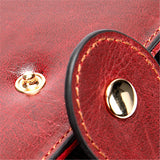Solid Color Vintage Genuine Leather Wallet For Women