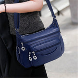 Casual Plain Handle Bag  Roomy Multiple Pockets Bag Ladies Crossbody Purse
