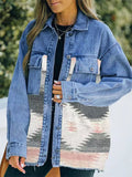 Women's Casual AZTEC Pattern Denim Jackets