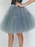 Graceful Simple Style One Size Solid Color Tulle Skirts For Women