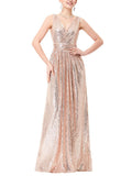 Glamorous V Neck Fitted Waist Sleeveless Maxi Dress for Prom