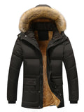 Ultra Warm Fur Lined Hooded Padded Coat For Men