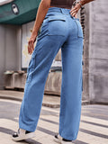 Women's Cool Loose Wide Leg Cargo Denim Pants