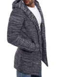 Male Autumn Winter Mid Length Hooded Cardigan Sweaters
