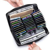 Unisex Multiple Compartment RFID Technology Anti-Scanning Card Slot Currency Wallet