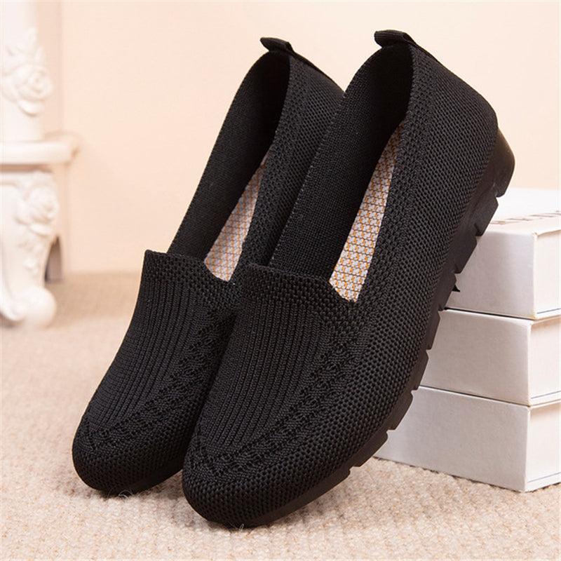 New Casual Mesh Breathable Flat Shoes Solid Color Loafers For Women