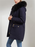 Winter Fleece Hooded Thicken Zipper Extra Warm Women Cotton Coats