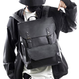 Unisex Vintage Glossy Zipper Buckle Large Capacity Travel Backpacks