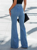 Lady Cozy Fashion Slim High Rise Belted Jeans