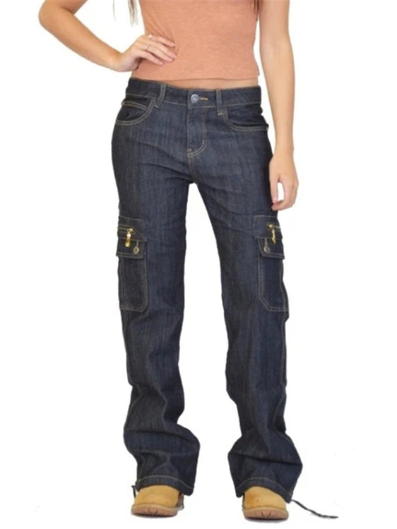 Comfy Loose Multi Pockets Casual Jeans For Women