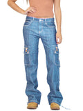 Comfy Loose Multi Pockets Casual Jeans For Women