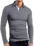 Men's Bodycon Turn Down Collar Business Golf Polo Shirts