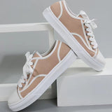 Summer Classic Round Toe Lace Up Female Canvas Shoes