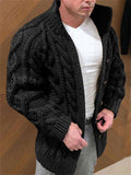 Men's Stand Collar Button Up Warm Knitted Sweater Cardigan for Winter