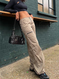 Women’s Multi Pockets High Waist Straight Leg Street Cargo Pants