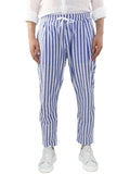 Men's Casual Vertical Striped Elastic Waist Cozy Cotton Linen Pants