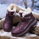 Winter Warm Plush Round Toe TPR Sole Women Snow Boots for Walking