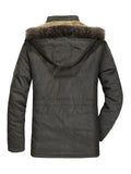 Men's Casual Faux Fur Hooded Warm Parka Coat