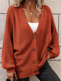 Women's Stunning Simple Baggy V Neck Button Knit Sweaters