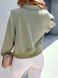 Ladies Trendy Autumn Solid Color Extendible Sweatshirt